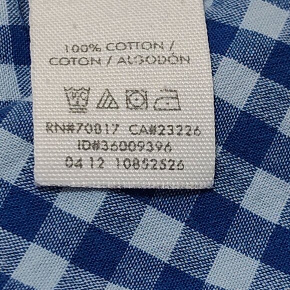 Victorias Secret Blue Gingham Med Button-Up Shirt Dress Long Sleeve Roll Up Tabs - Picture 10 of 11